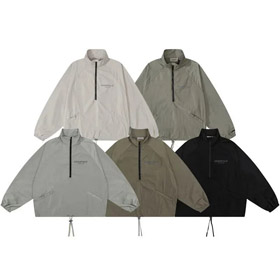 ESSENTIALS half-zip loose-fitting windbreaker jacket-5064  